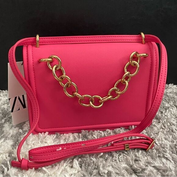 NWT Zara Chain Trim Crossbody Bag - Picture 2 of 13